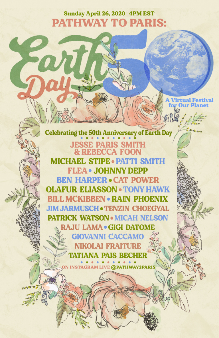 “Earth Day 50” con Michael Stipe, Patti Smith, Johnny Depp, Flea, Cat Power, Ben Harper