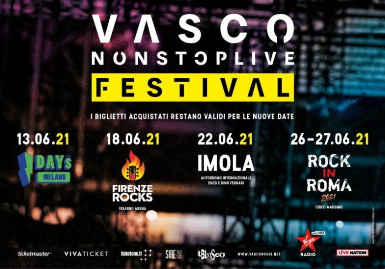 VASCO ROSSI NON STOP LIVE FESTIVAL: ecco le nuove date 2021