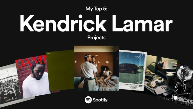 Spotify lancia My Top 5: KENDRICK LAMAR Projects