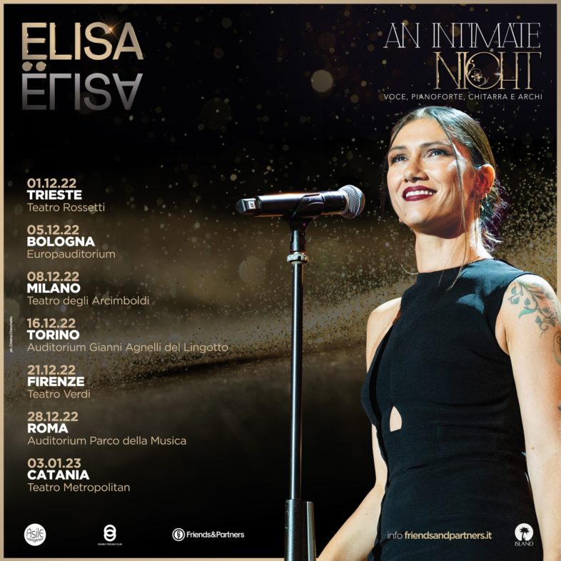 ELISA torna nei teatri con “AN INTIMATE NIGHT” [Info e Biglietti]