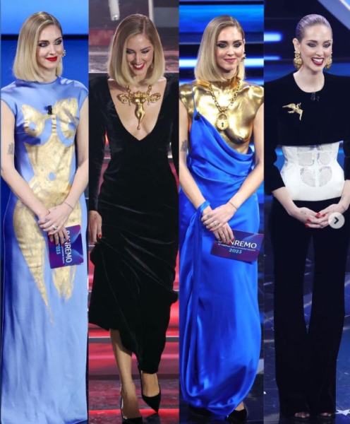 Chiara Ferragni Schiaparelli Sanremo 2023