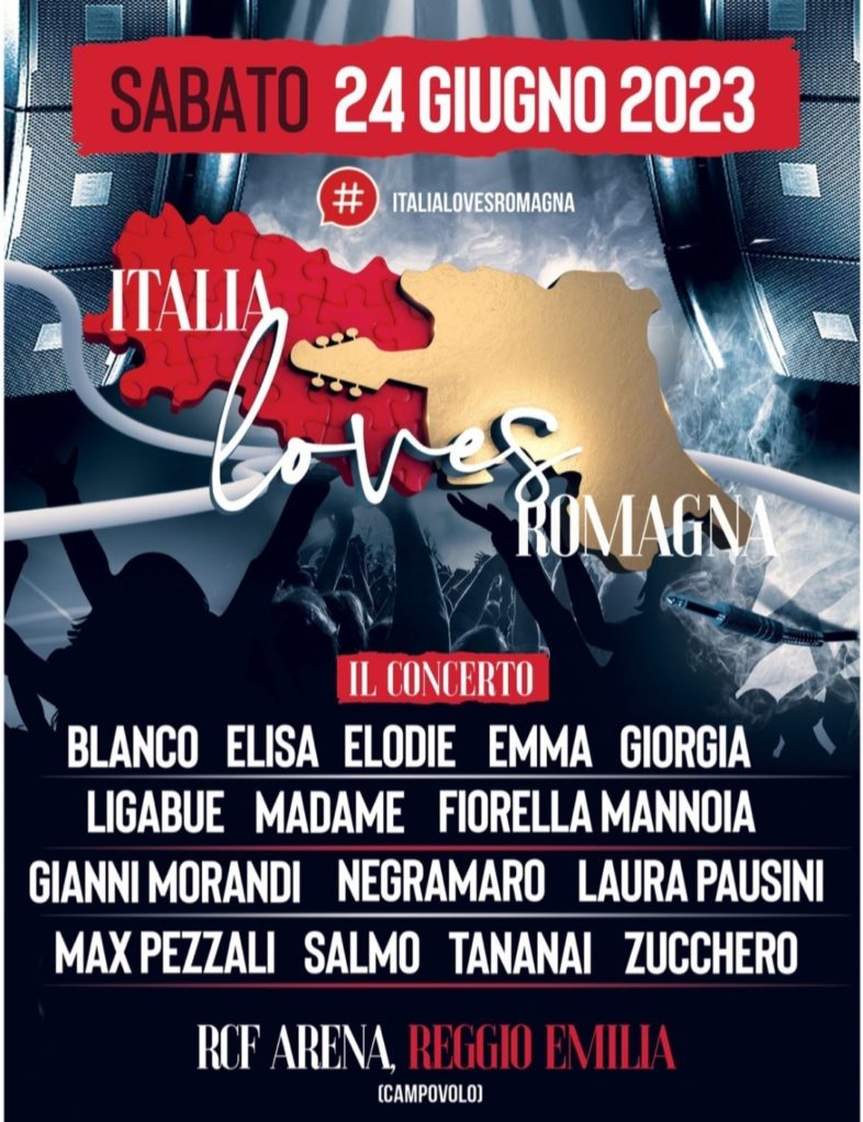 “ITALIA LOVES ROMAGNA”: il concertone per la Romagna, il 24 giugno alla RCF ARENA. La lista degli artisti