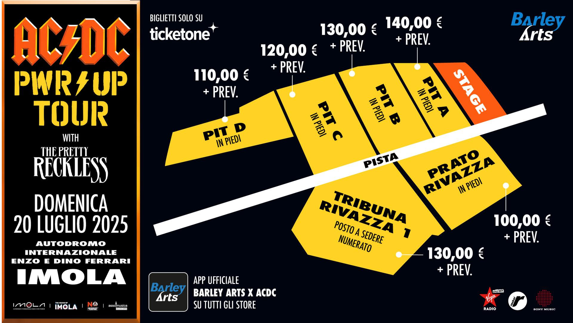 AC/DC ad Imola: mappa dell’area concerto e prezzi. Da domani la ...